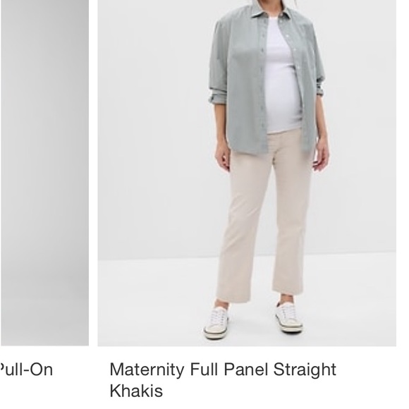 NWT MATERNITY FULL PANNEL STRAIGHT KHAKIS - Picture 1 of 1
